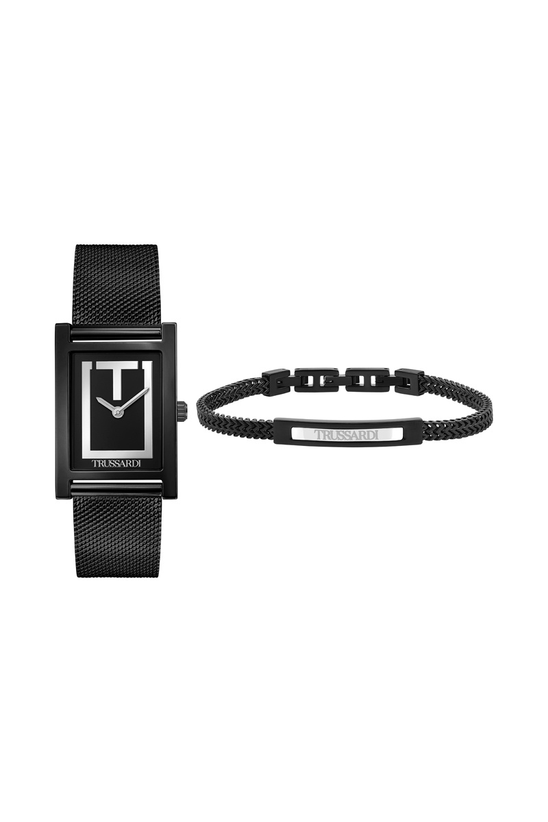 Coffret montre à quartz en métal et bracelet