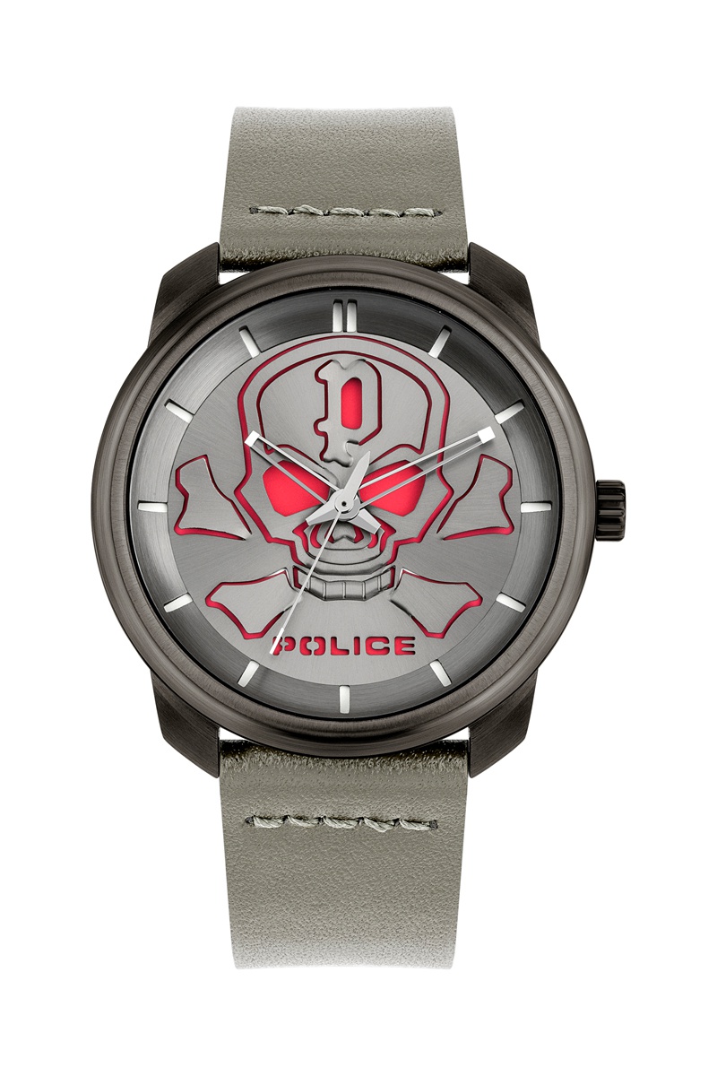 Montre à quartz en cuir Bleder Gris et anthracite