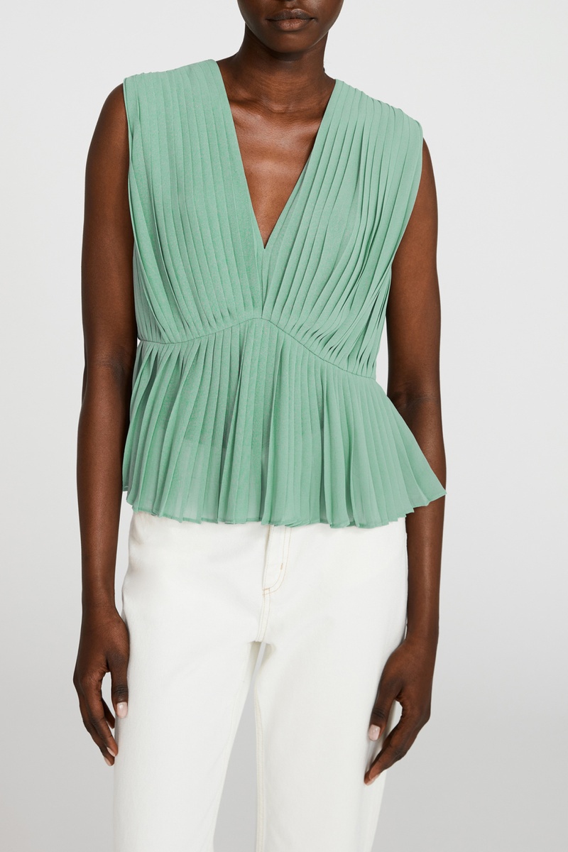 Top plissé Vert clair