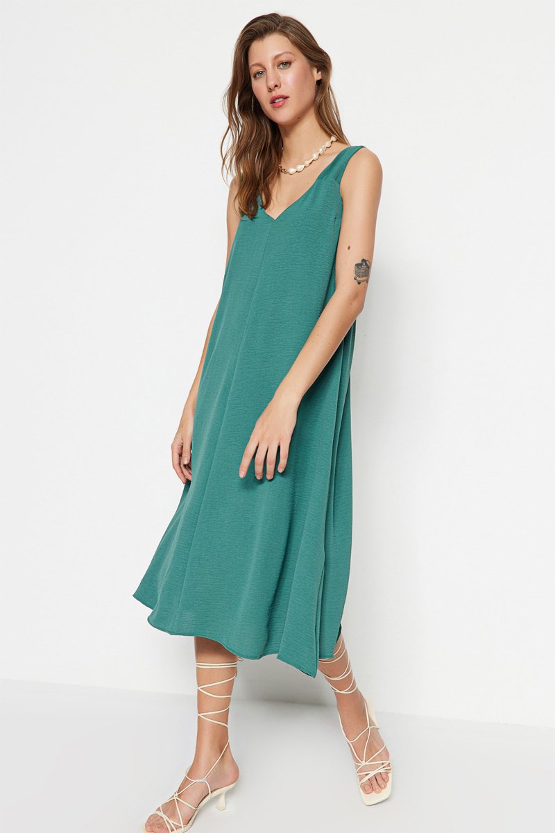 Robe midi - Turquoise