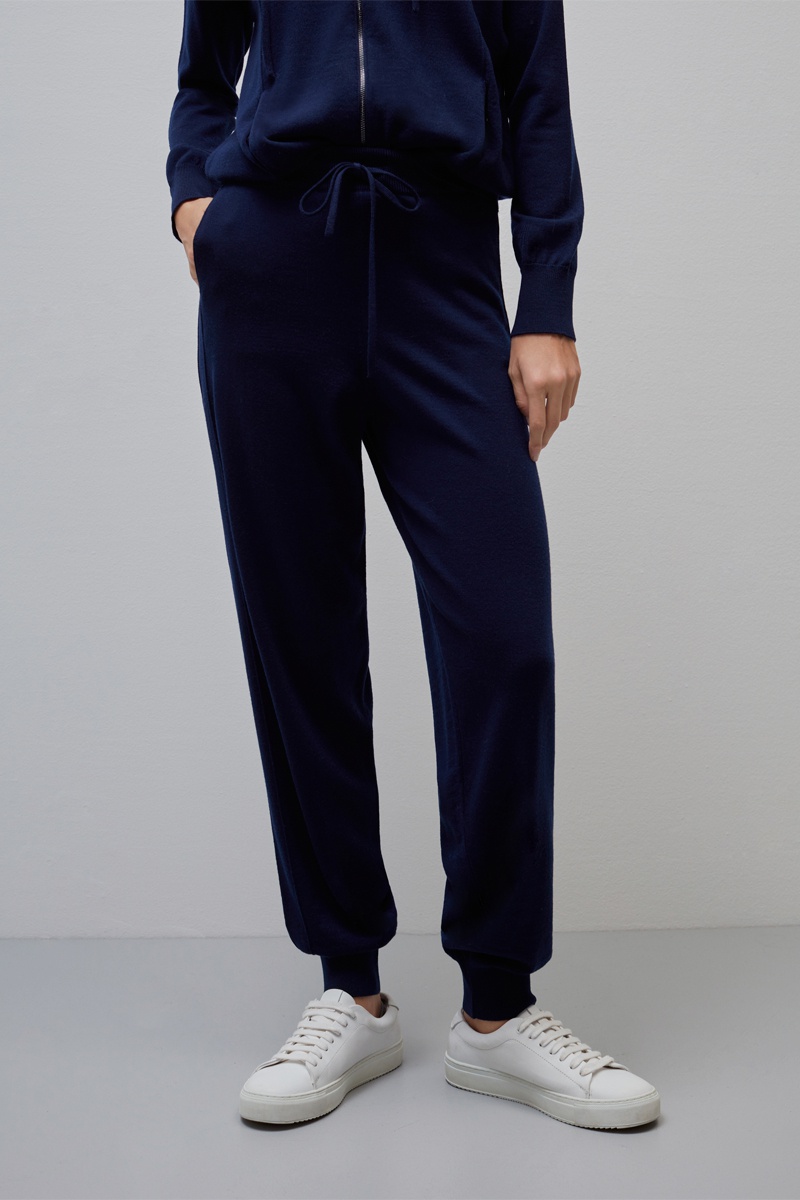 Jogging en mérinos Bleu marine
