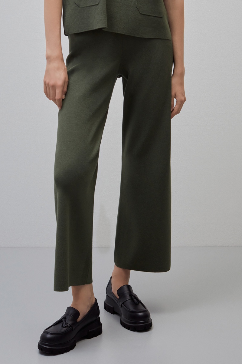 Pantalon wide legs Kaki