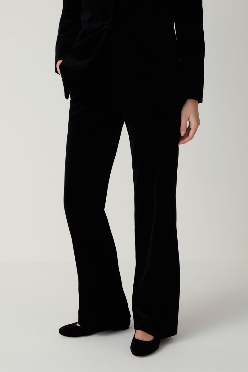 Pantalon wide legs en velours Noir