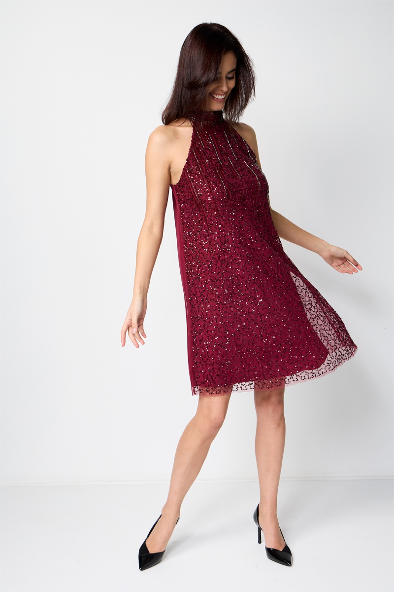 Robe trapèze Bordeaux