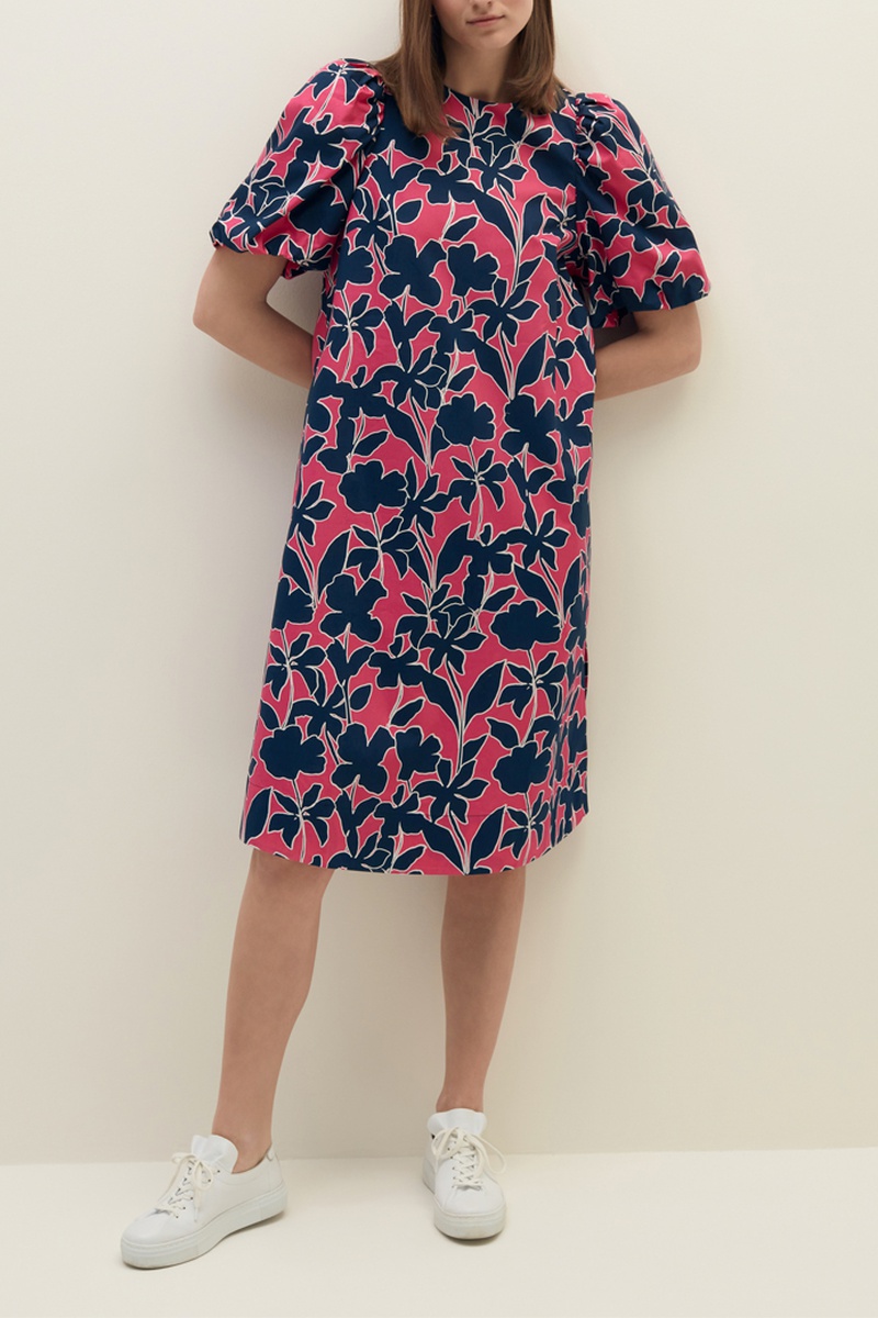 Robe droite Rose et bleu marine