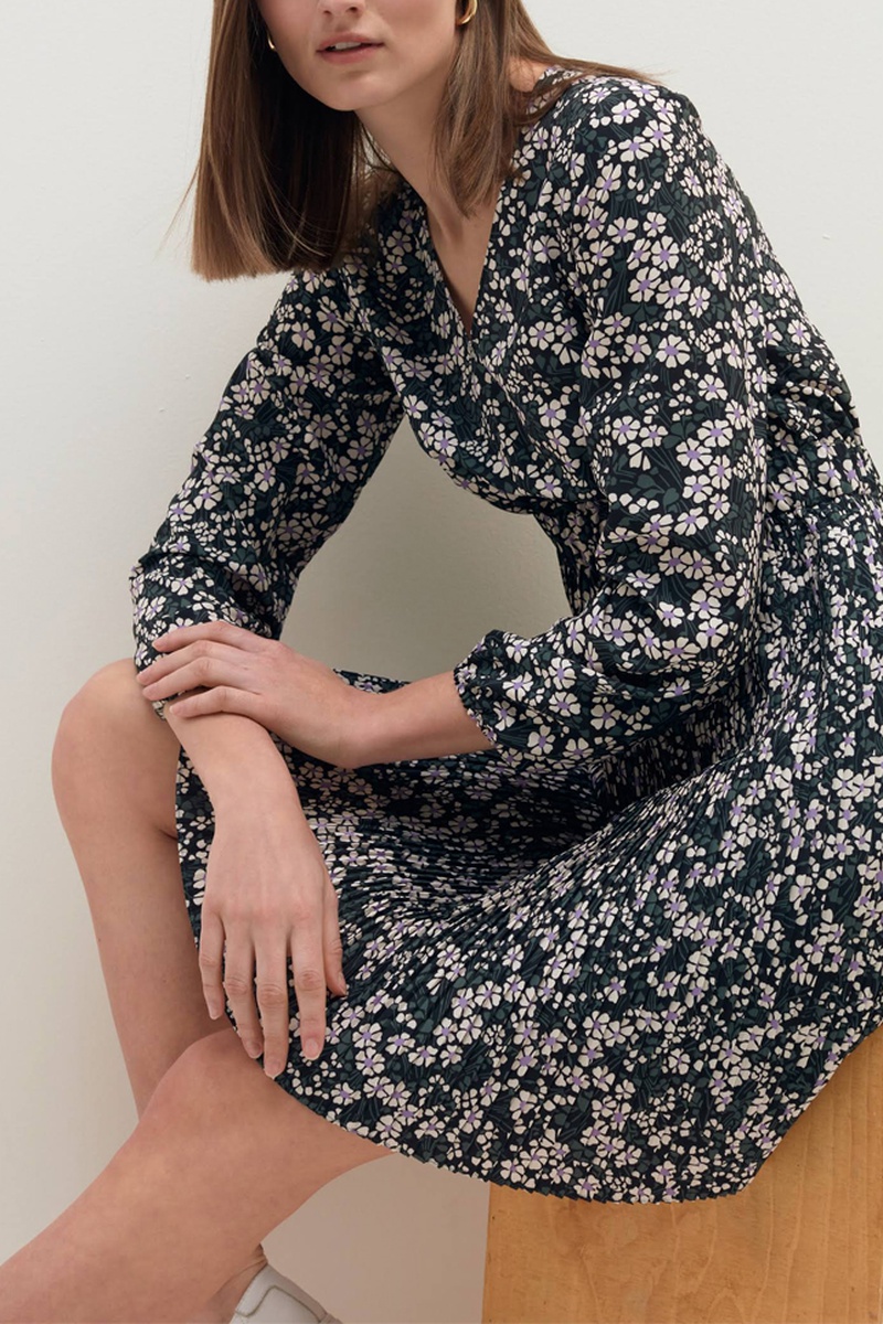 Robe patineuse Noir et vert foncé