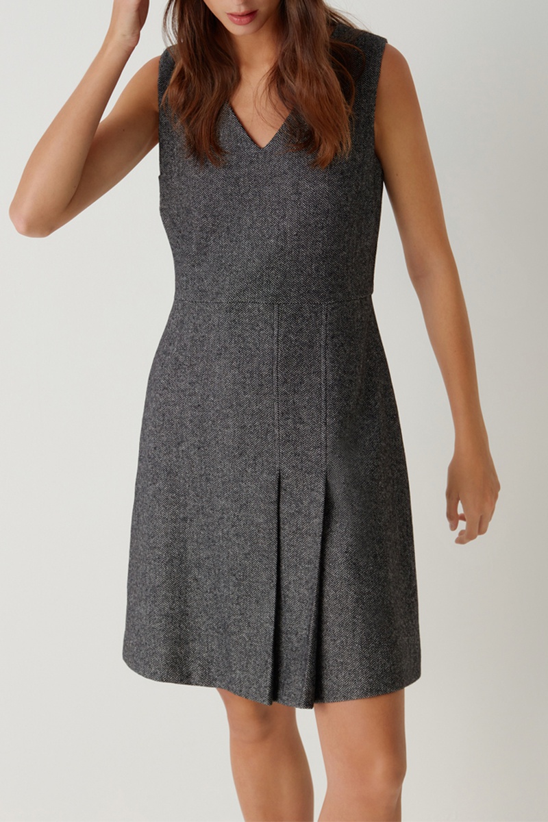 Robe droite en laine Blanc