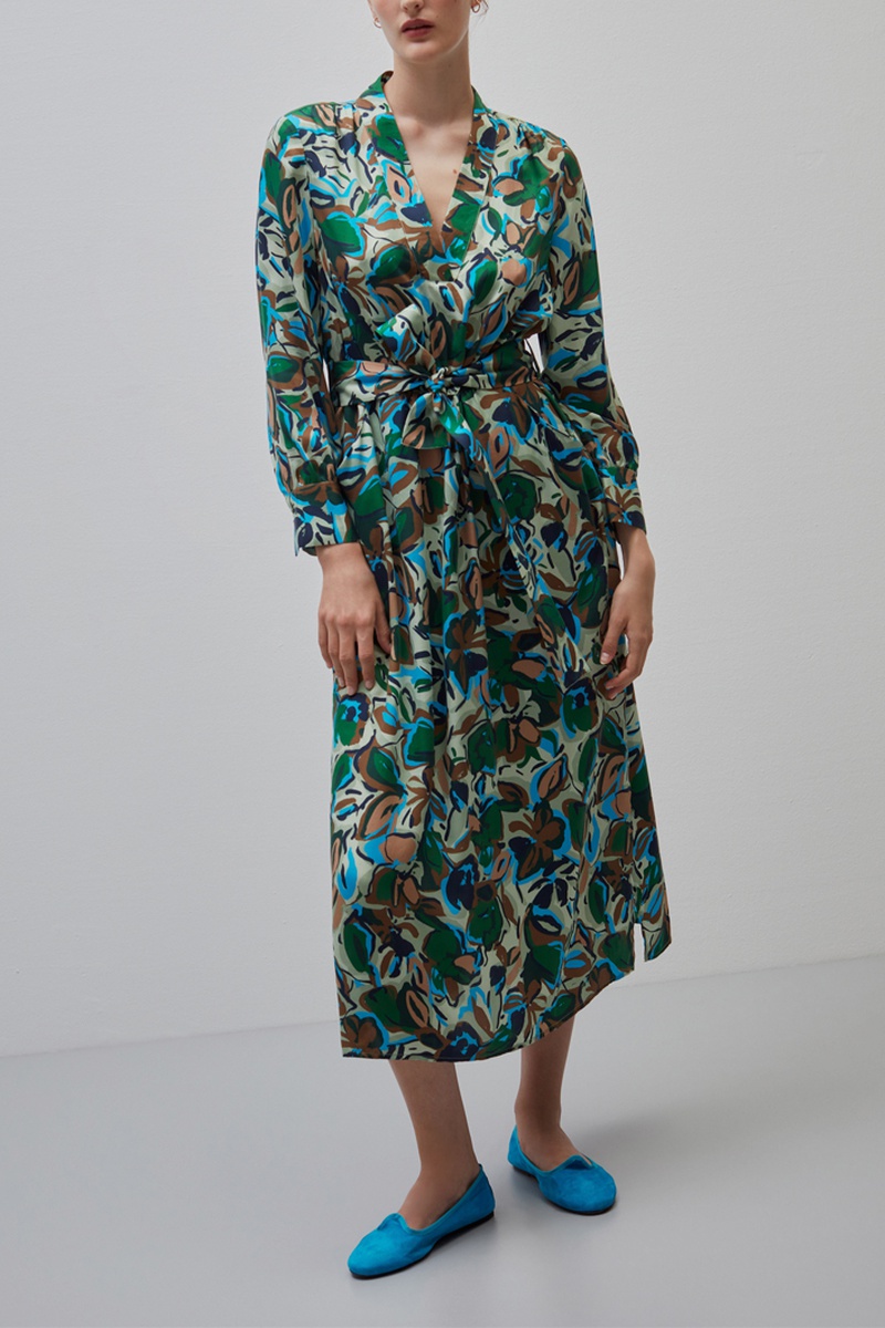 Robe longue Turquoise et vert