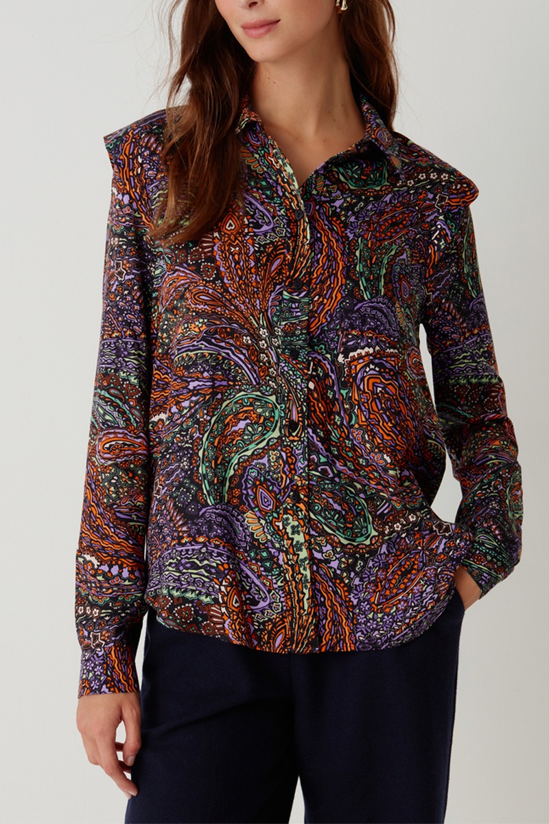 Chemisier Violet et orange
