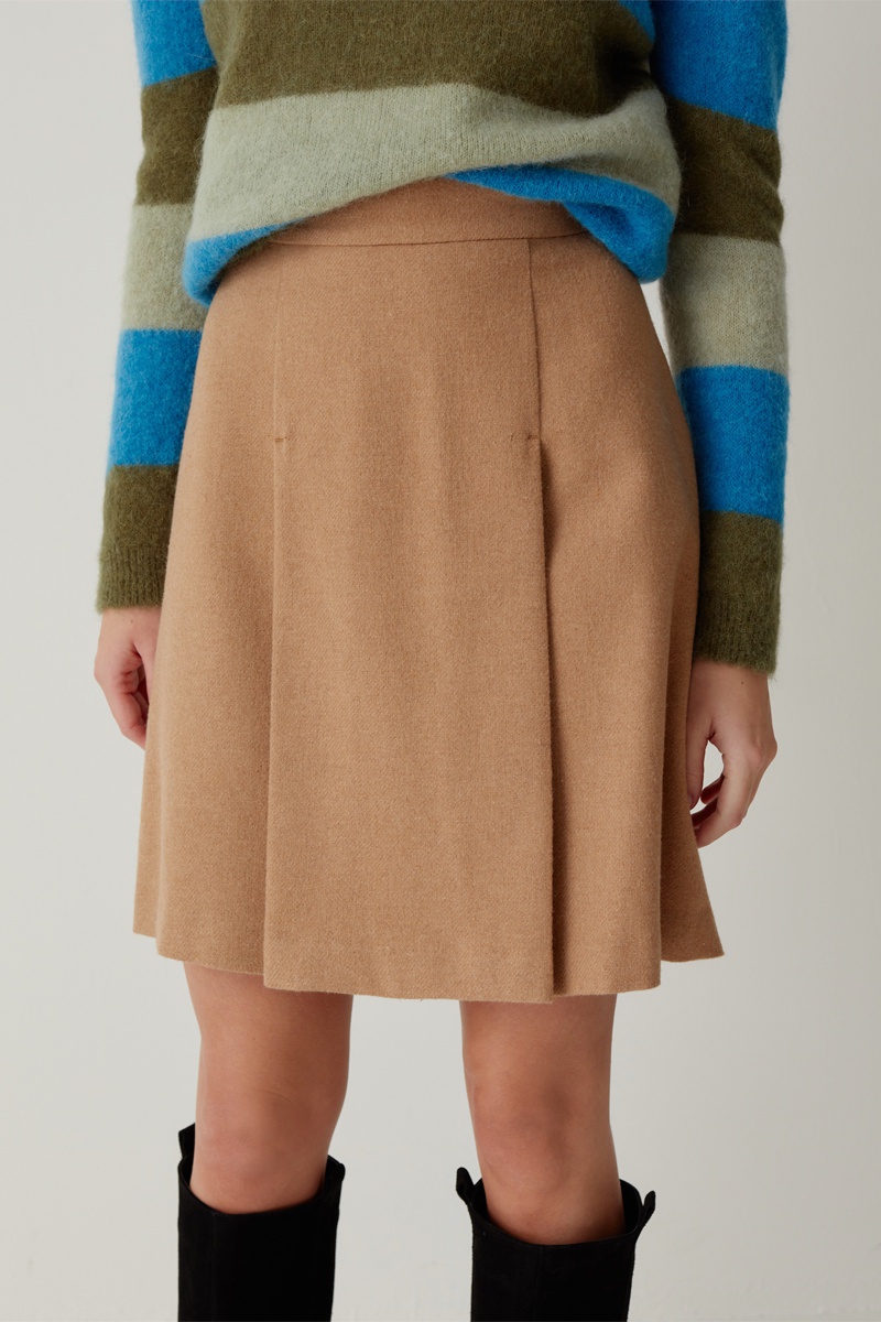 Jupe droite Marron