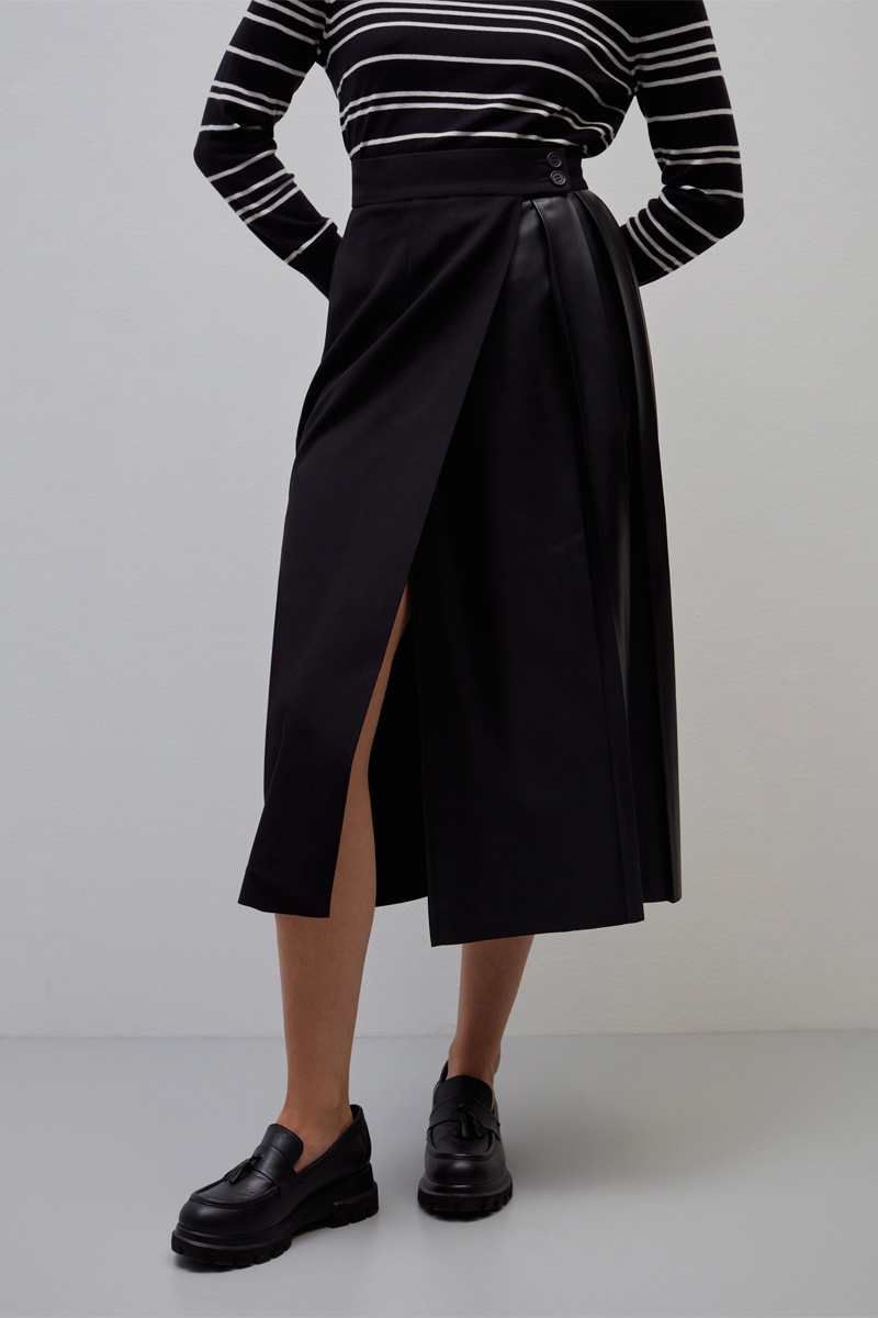 Jupe portefeuille Noir