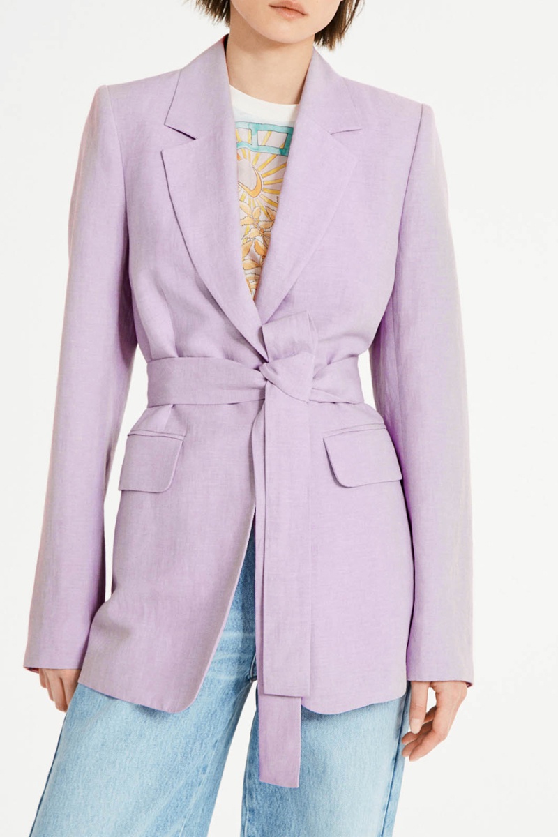 Veste longue en lin Violet