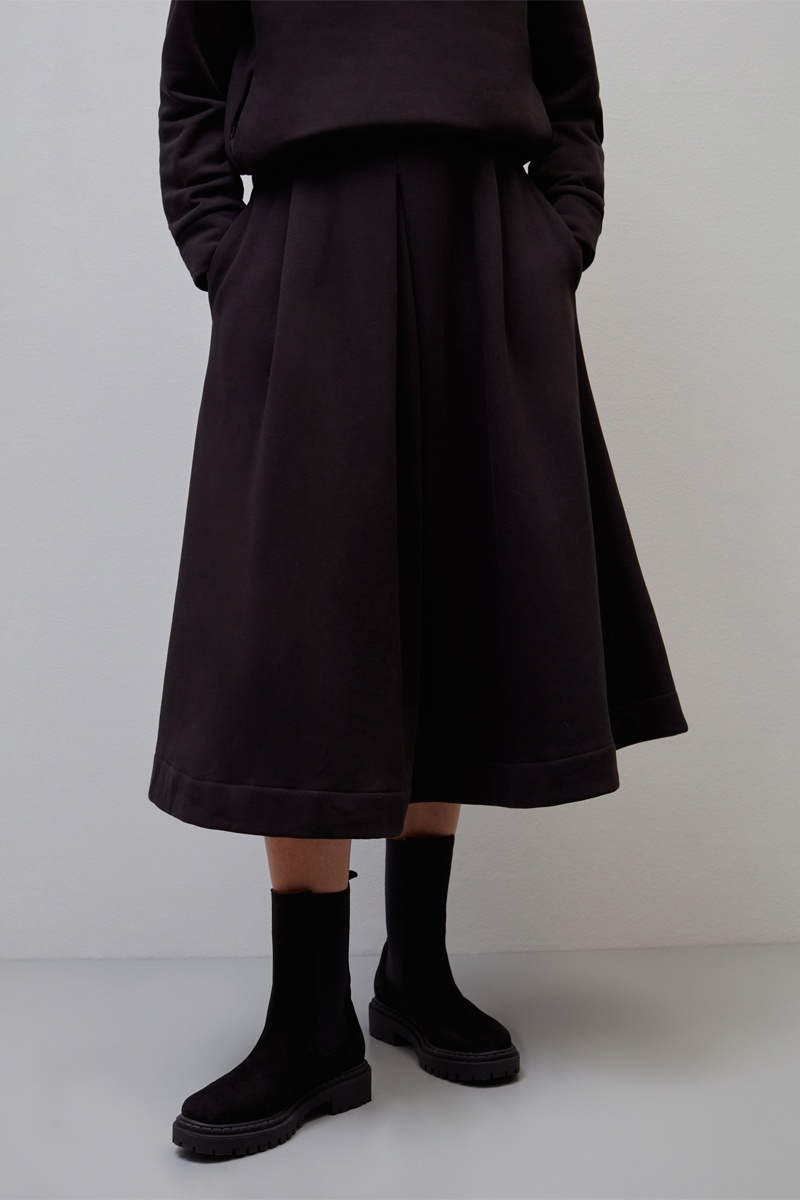 Jupe plissée polaire Noir