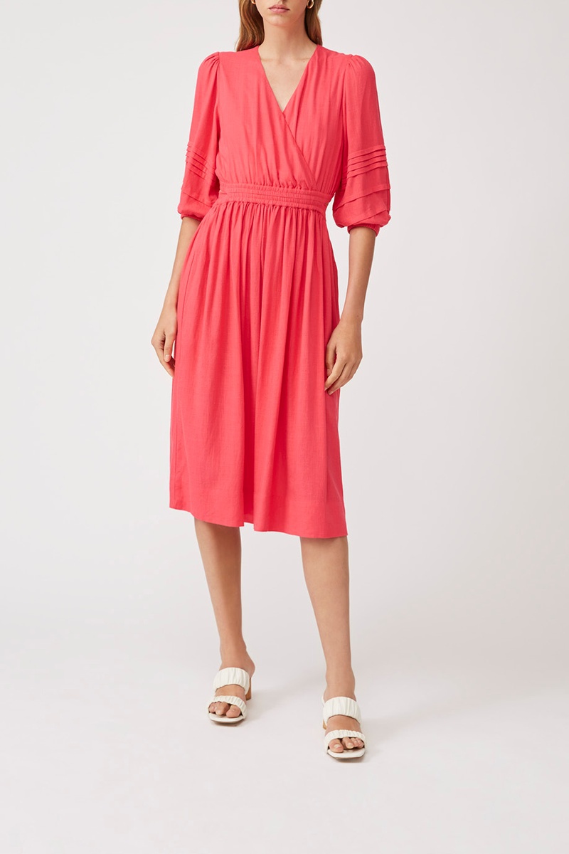 Robe patineuse en lin Carter Fuchsia