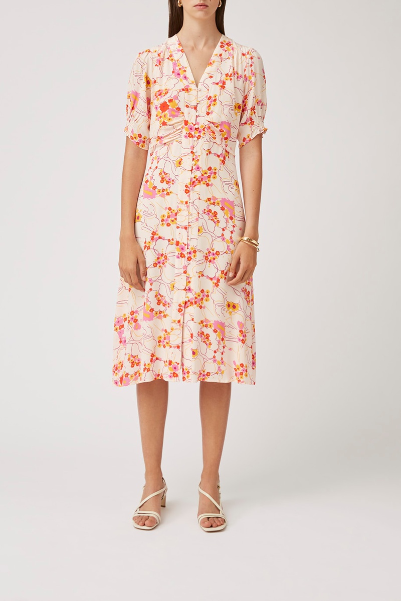 Robe midi Clay Rose poudré