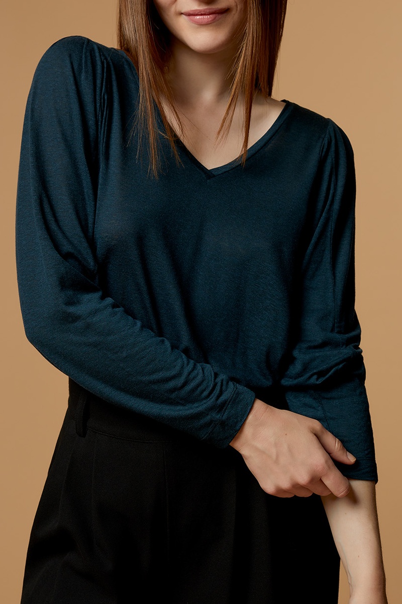 T-shirt en laine Bleu foncé - One Step - IKKS