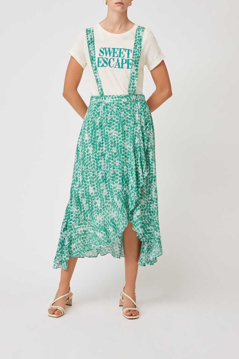 Jupe portefeuille Felia Vert foncé