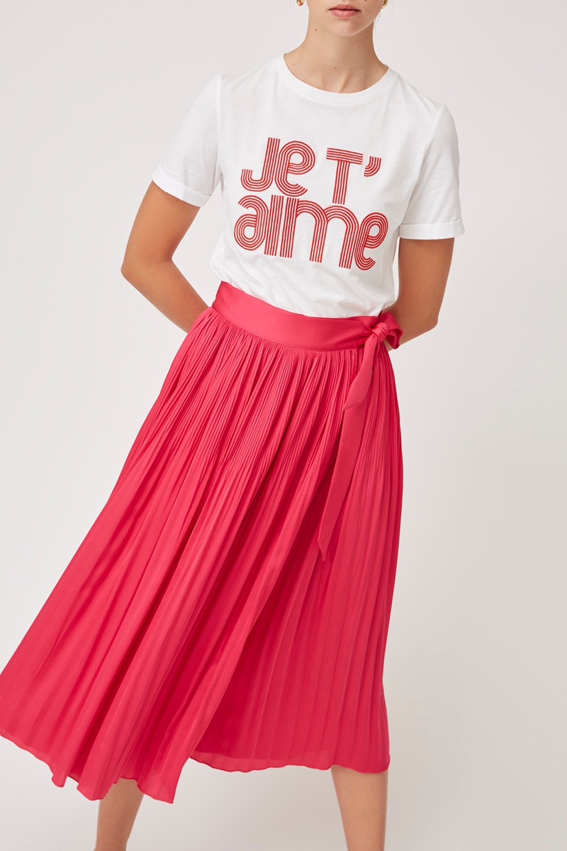 Jupe plissée taille haute Fresa Fuchsia