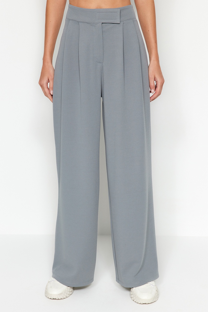 Trendyol Mujer Gris Pantalón