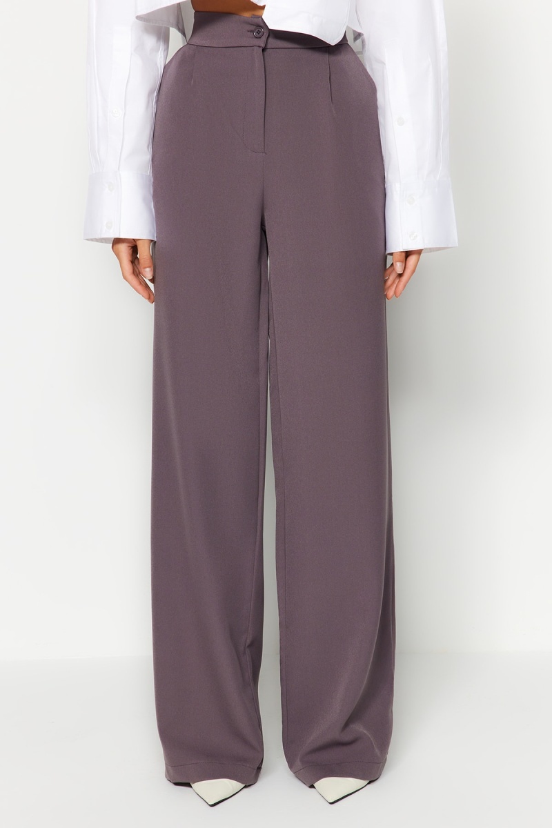 Trendyol Mujer Gris Pantalón Palazzo Antracita