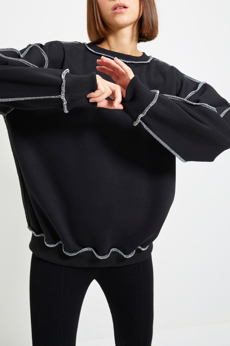 Trendyol Mujer Negro Sudadera Regular