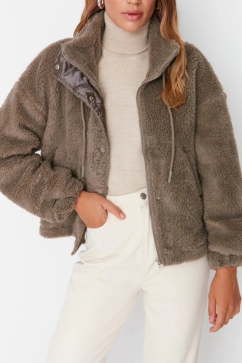 Trendyol Mujer Gris Chaqueta