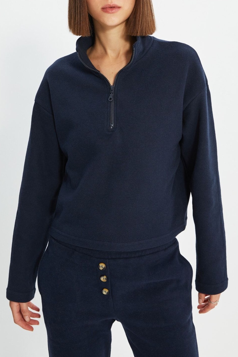 Trendyol Mujer Azul Sudadera - Marino