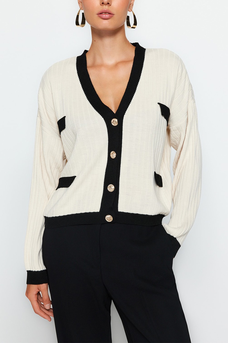 Trendyol Mujer Beige Cárdigan