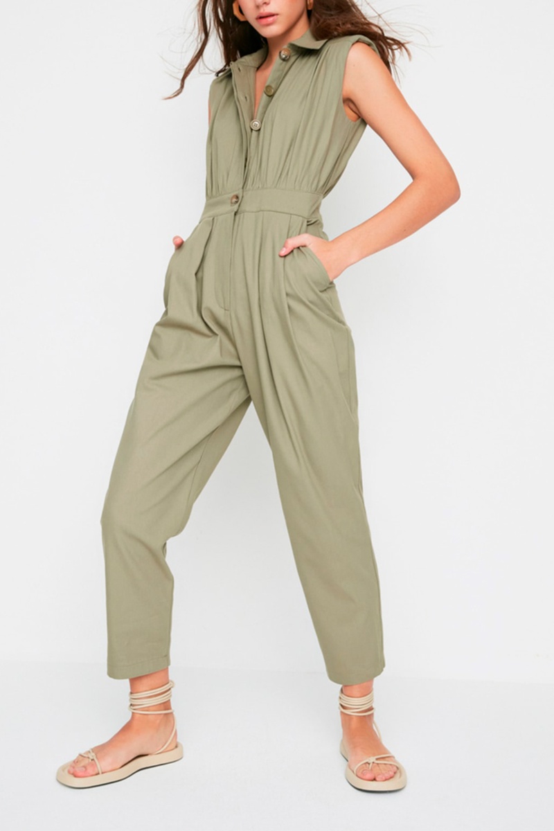 Trendyol Mujer Verde Mono Caqui