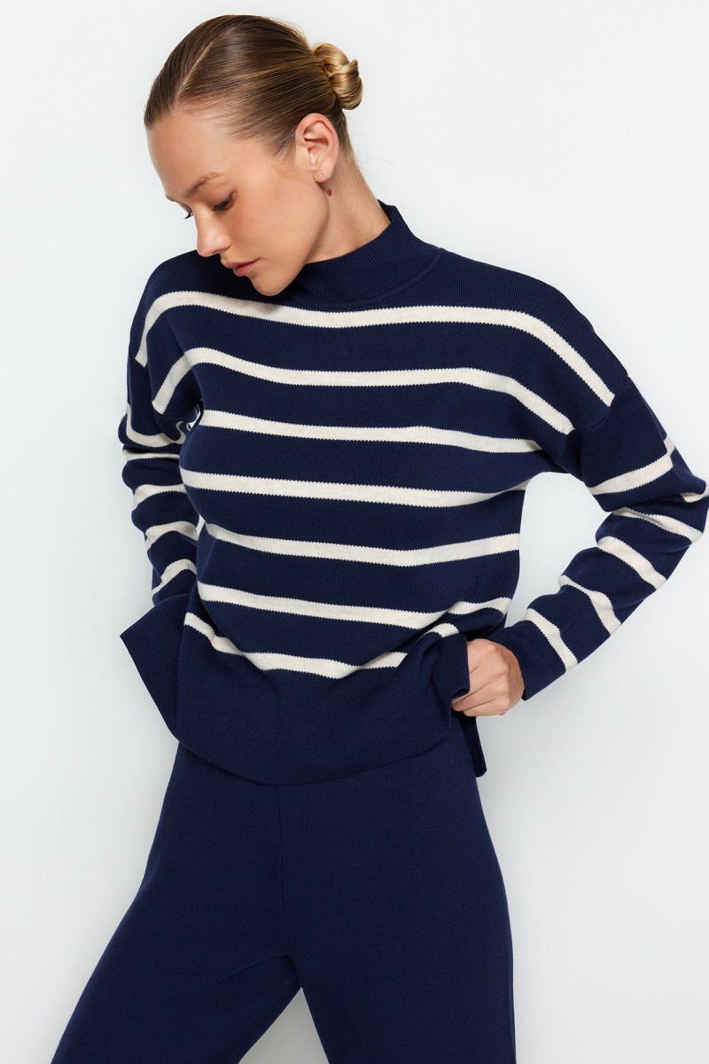 Trendyol Mujer Blanco/Azul Jersey Y Pantalón