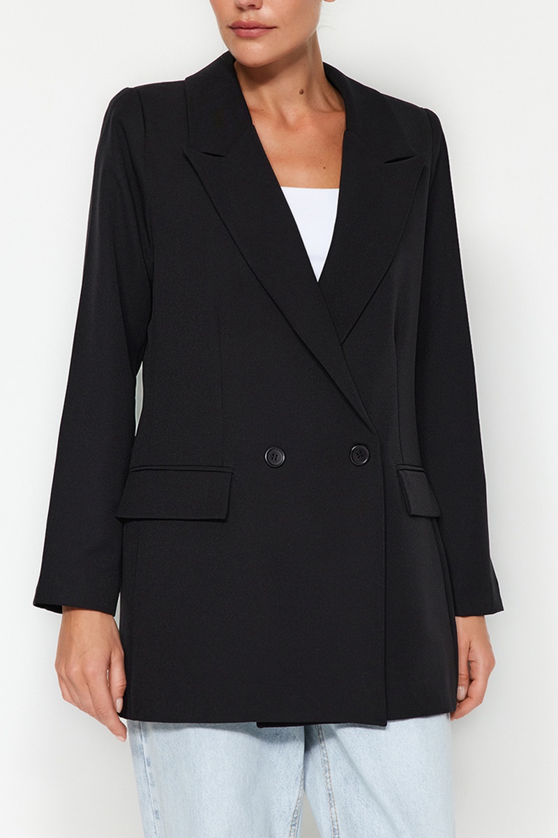 Trendyol Mujer Negro Chaqueta