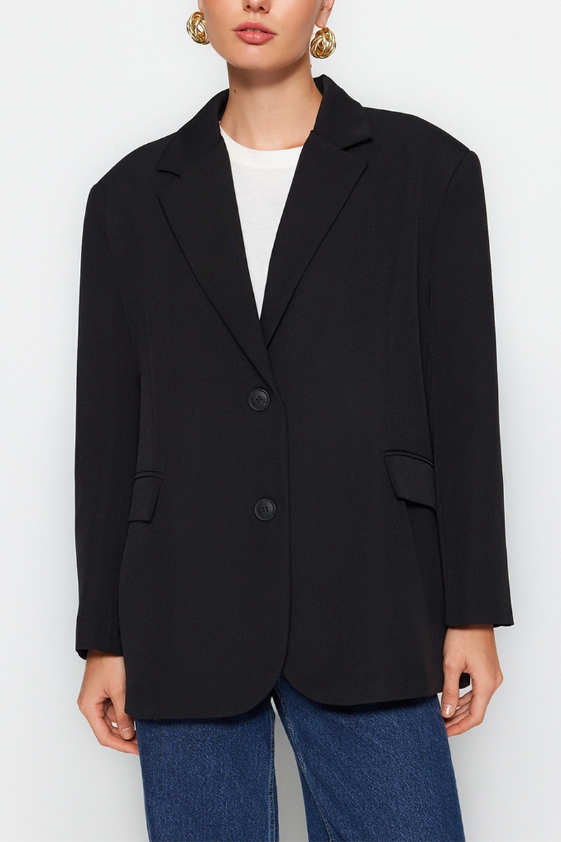 Trendyol Mujer Negro Chaqueta
