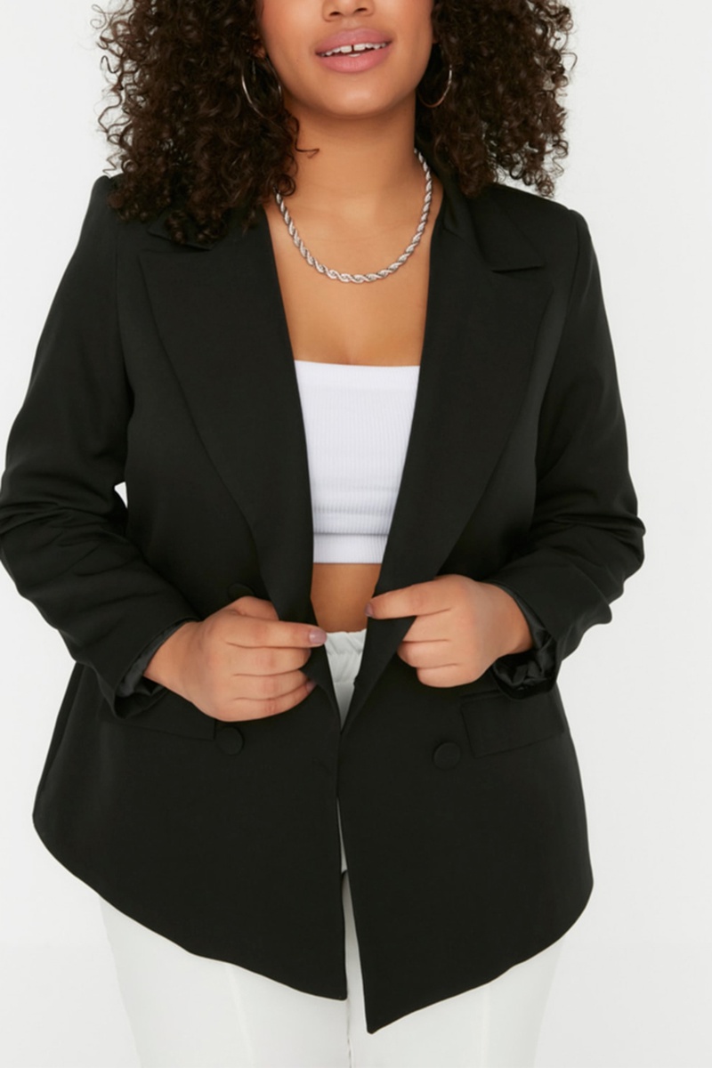 Trendyol Mujer Negro Chaqueta