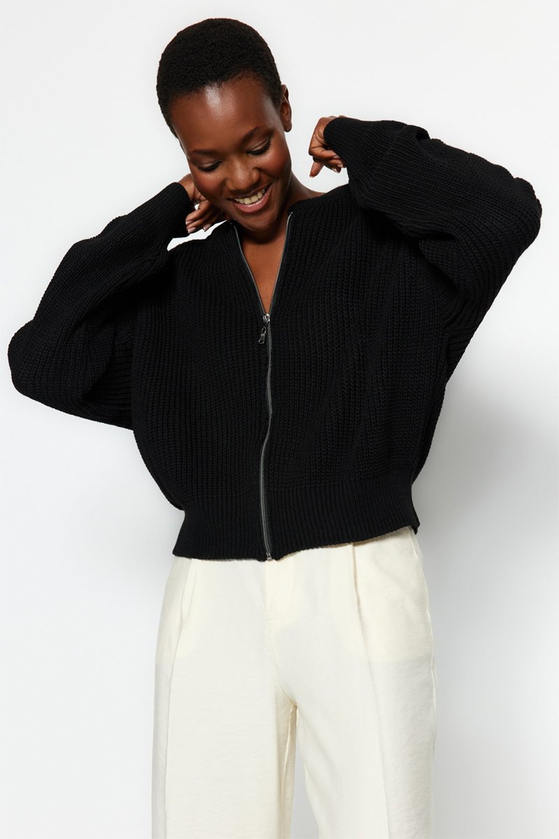 Trendyol Mujer Negro Cárdigan