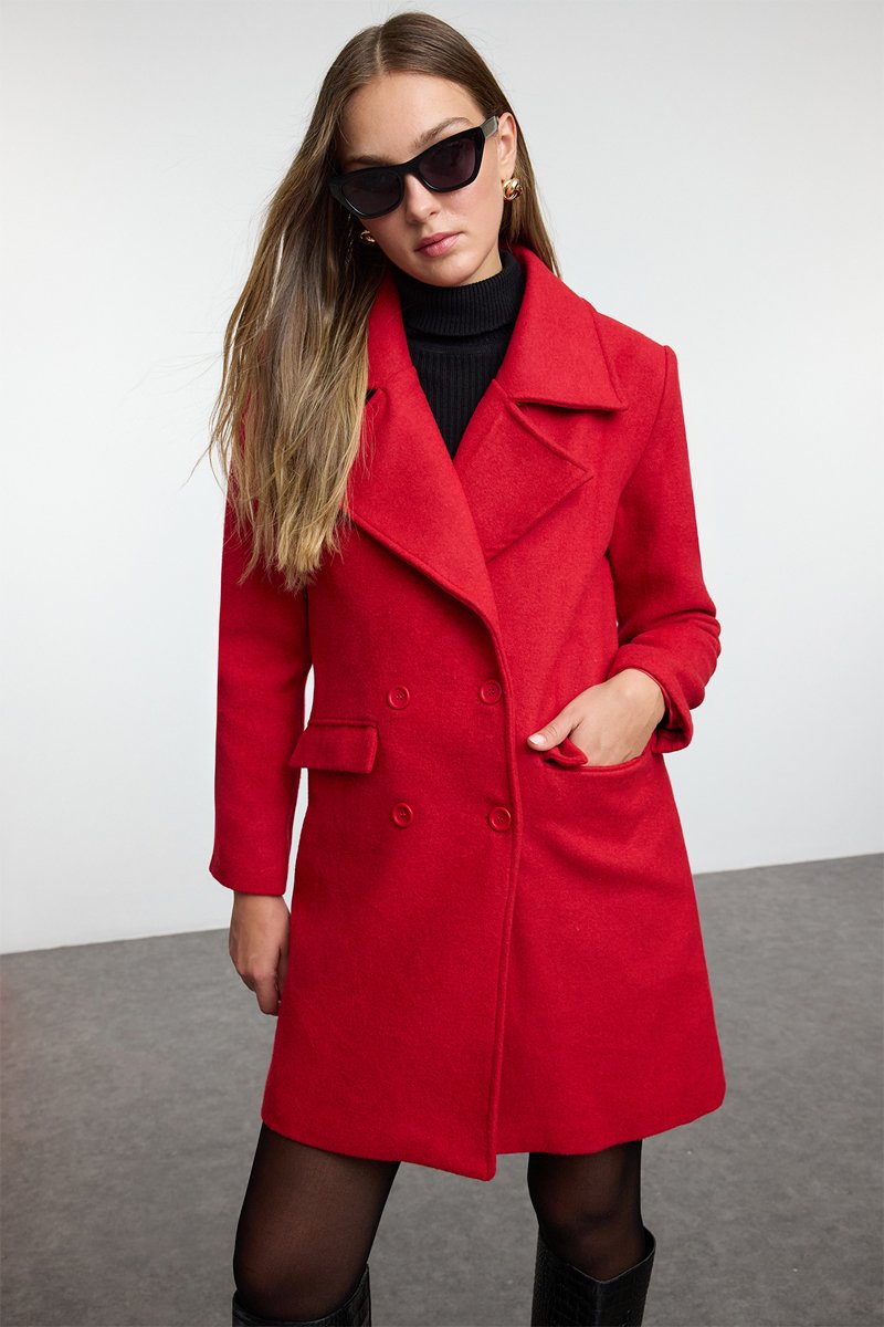 Trendyol Mujer Rojo Abrigo