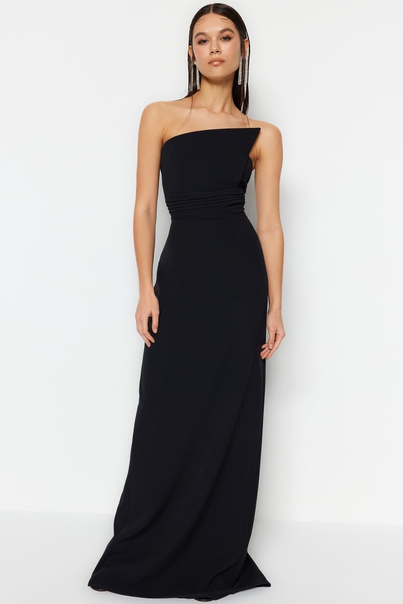 Trendyol Mujer Negro Vestido Bustier