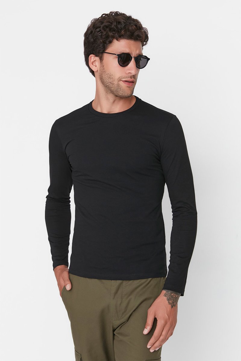 Trendyol Hombre Negro Camiseta