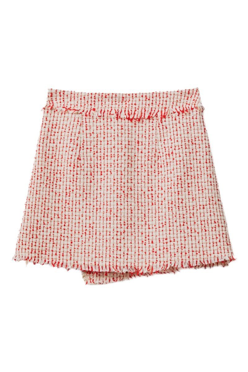 Jupe Rouge C&A Vintage - Taille 36/38 (FR) - Style Droite Longueur Midi - Occasion TB