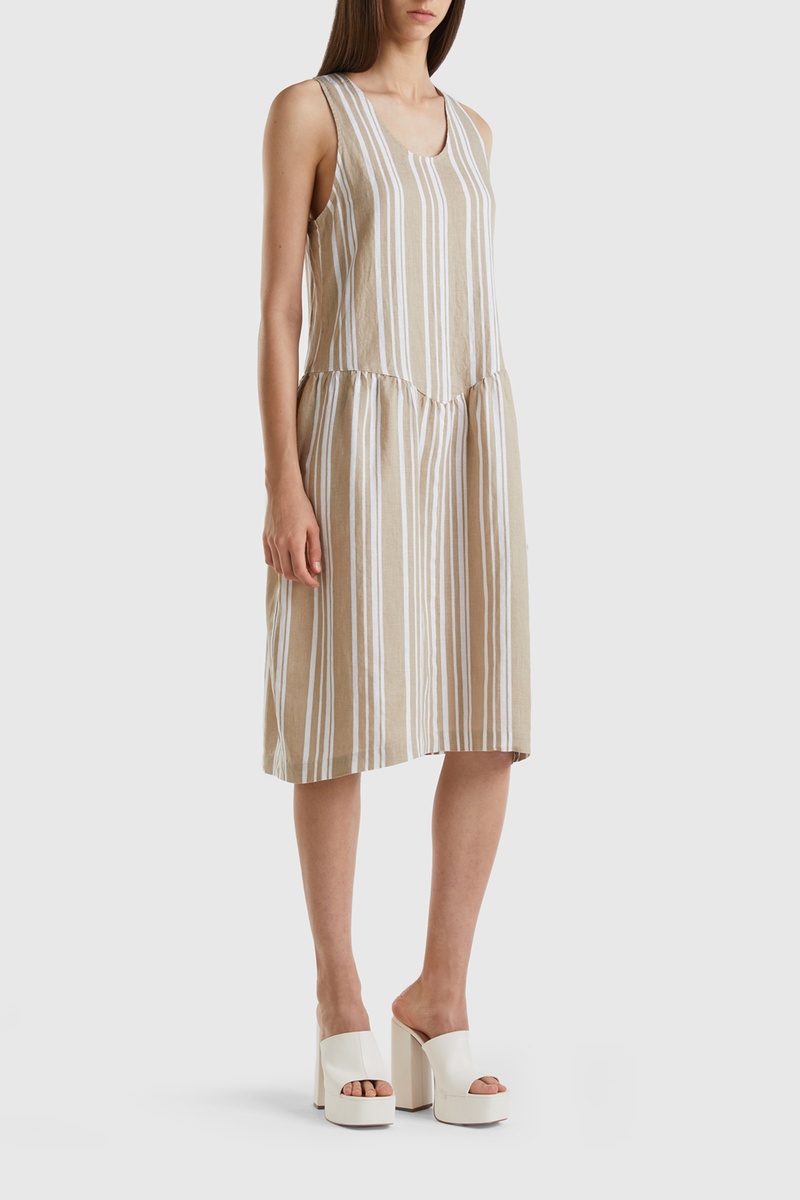 Robe patineuse en lin - Beige