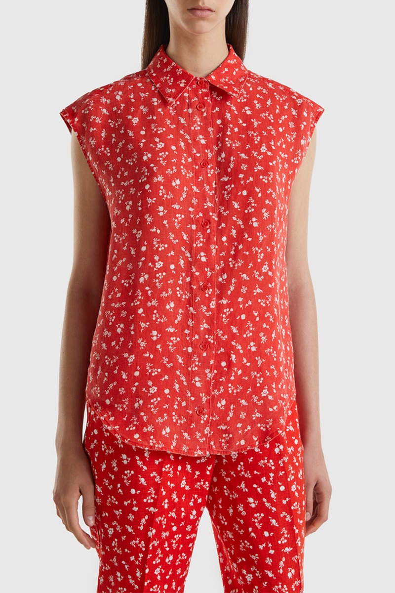 Chemisier en lin - Orange