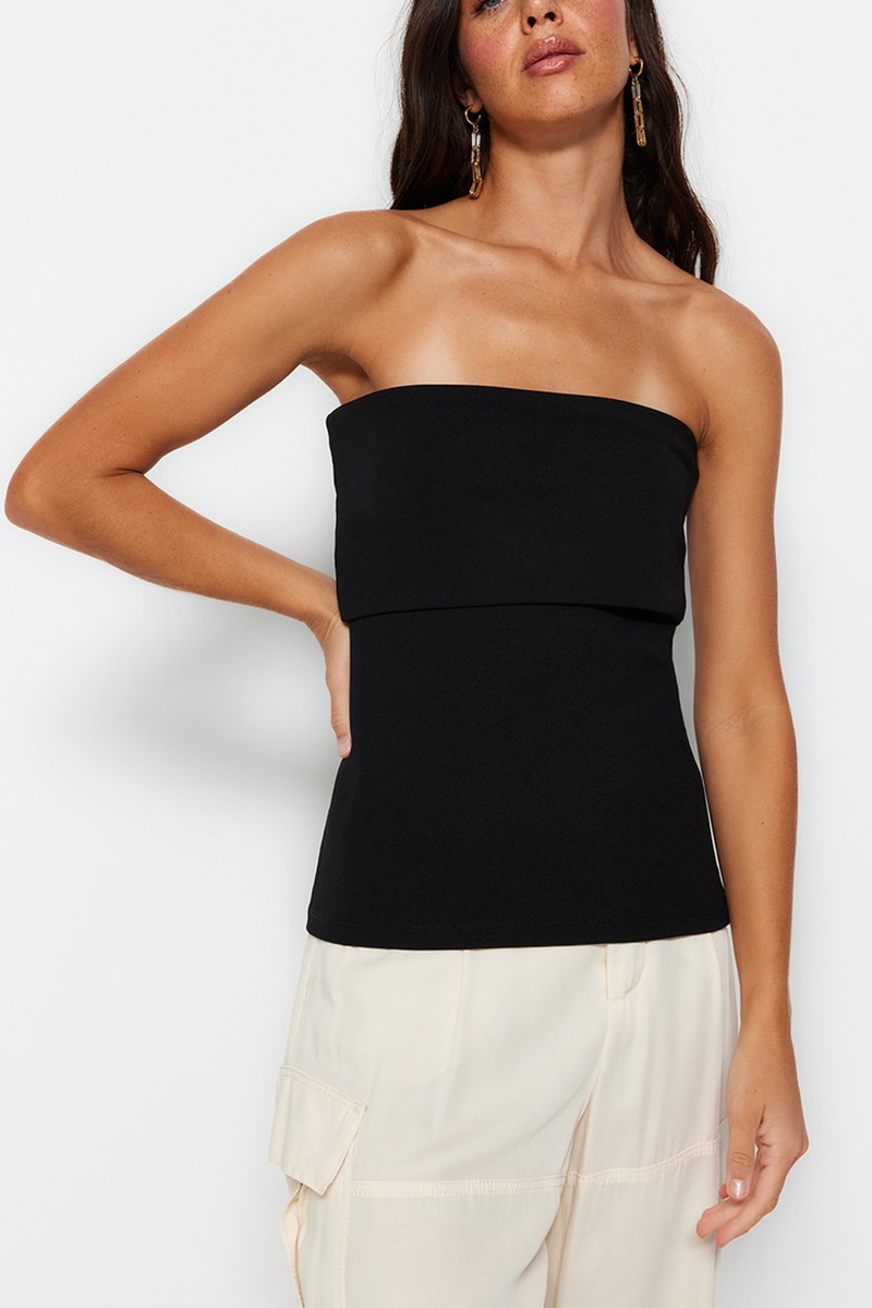 Trendyol Mujer Negro Top Bustier