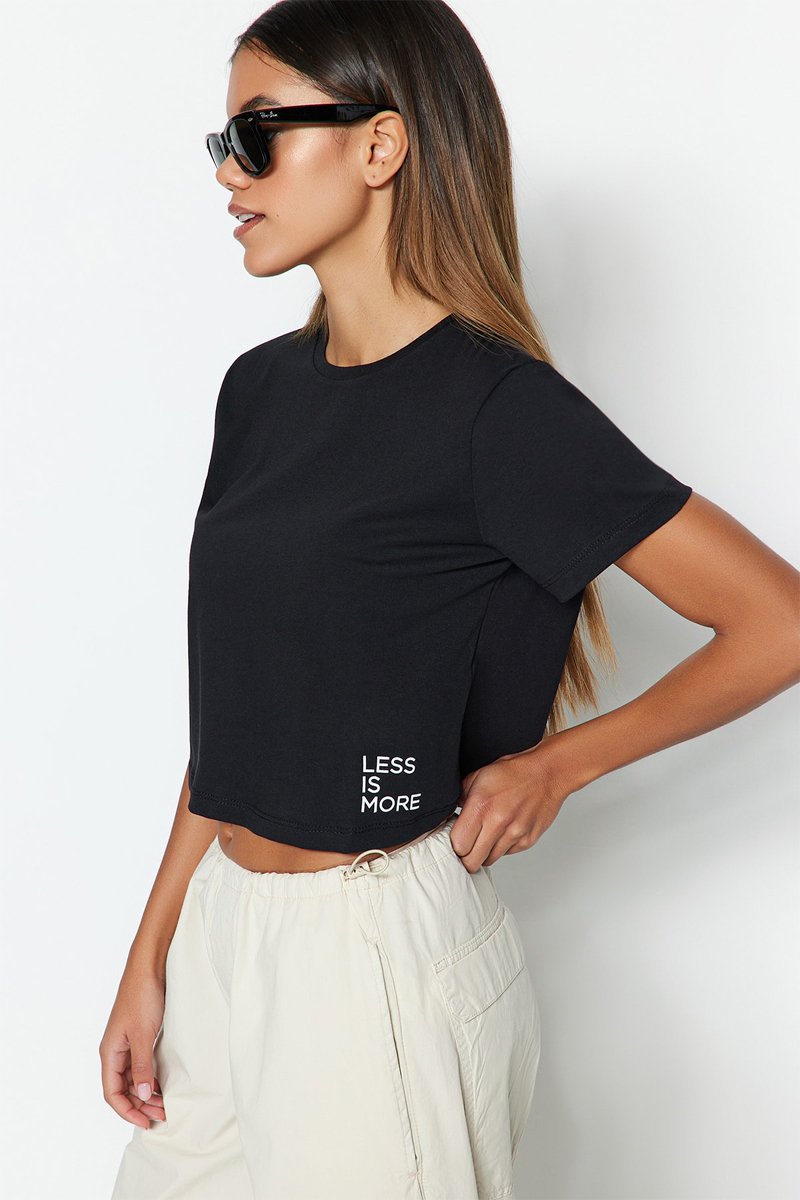 Trendyol Mujer Negro Camiseta