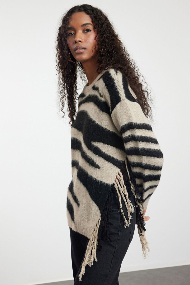 Trendyol Mujer Beige Jersey Regular Fit