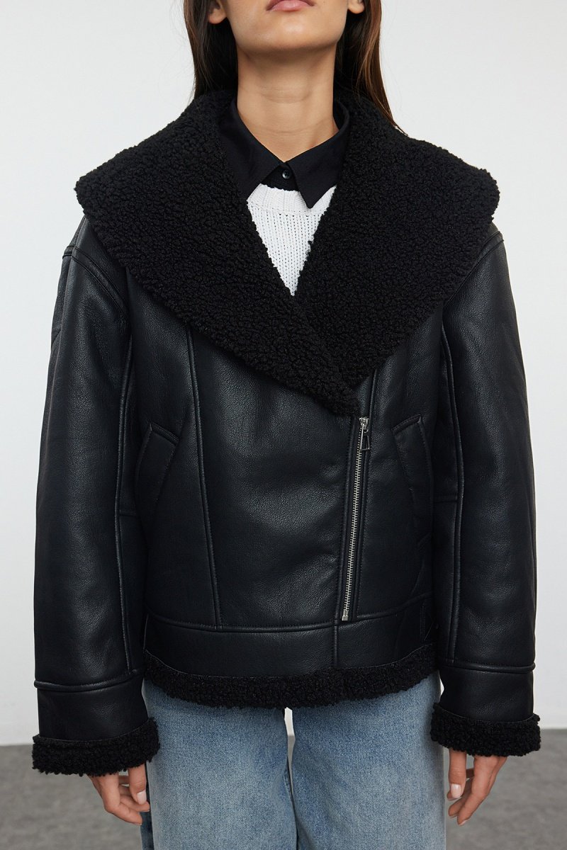 Trendyol Mujer Negro Chaqueta