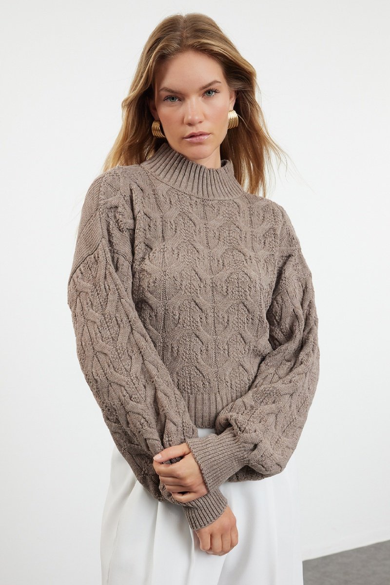Trendyol Mujer Otro Jersey Oversize - Topo