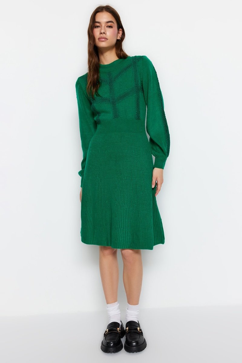 Trendyol Mujer Verde Vestido Jersey