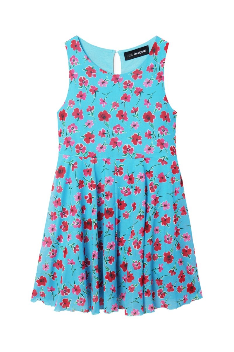 Desigual Mujer Azul/Rosa Vestido - Turquesa