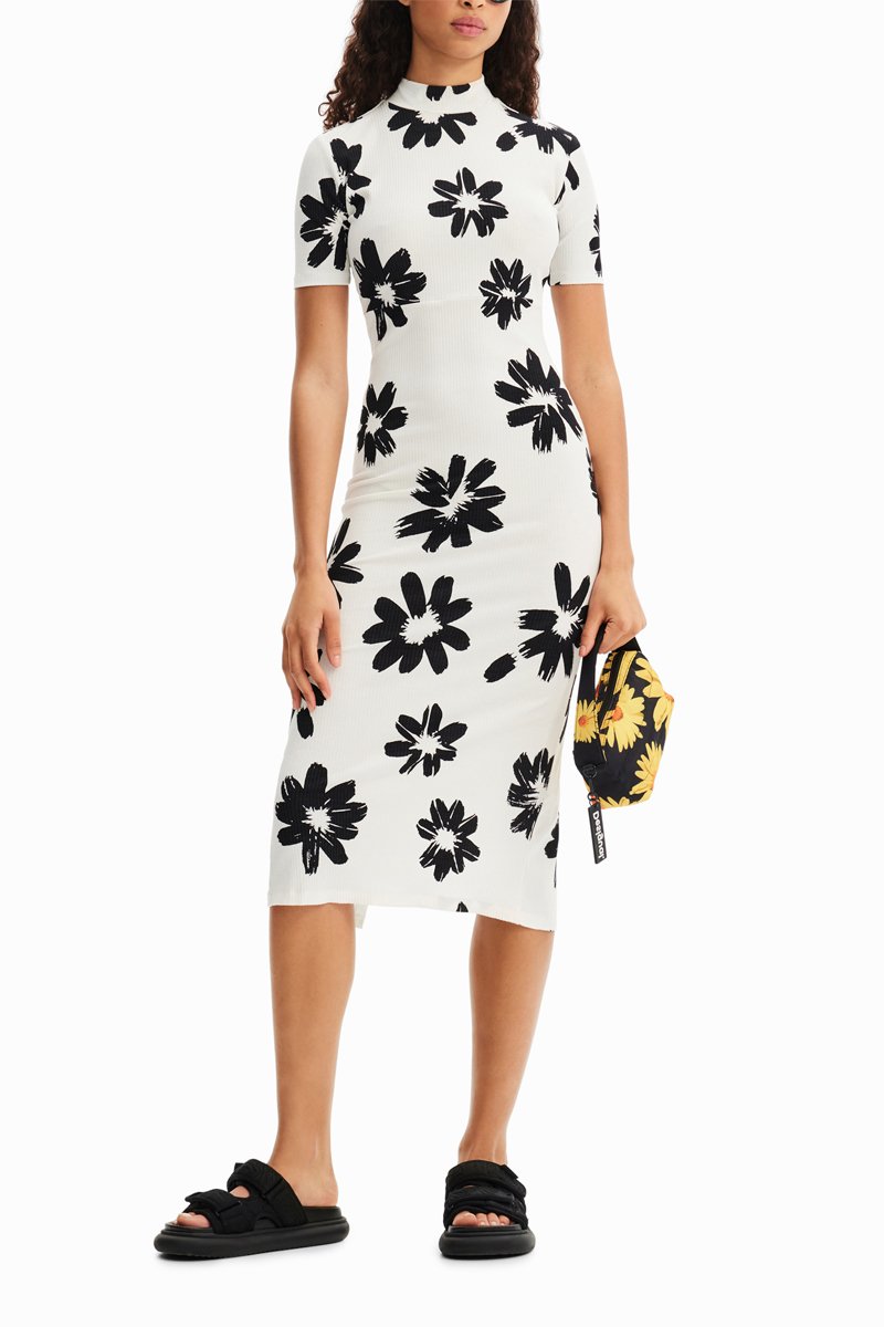 Desigual Mujer Blanco Vestido Largo