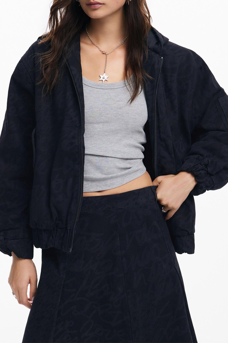 Desigual Mujer Negro Sudadera Con Capucha