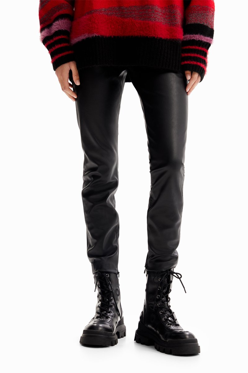 Desigual Mujer Negro Pantalón Regular Fit